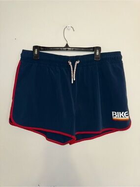 Bike Men's Blue Size XL 4-Way Stretch Quick Dry Track Drawstring Shorts